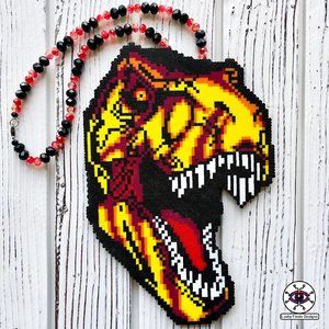 Jurassic Park T-Rex Perler Necklace